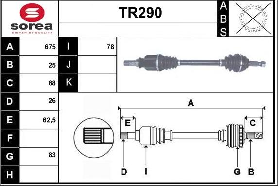 Sera TR290 - Полуоска vvparts.bg