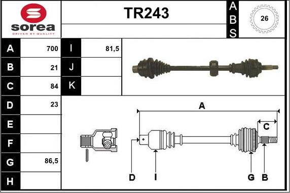 Sera TR243 - Полуоска vvparts.bg