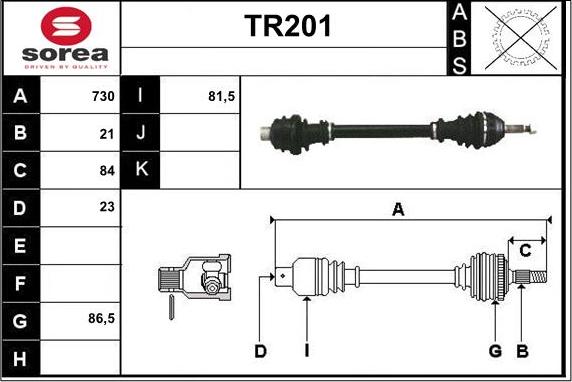 Sera TR201 - Полуоска vvparts.bg