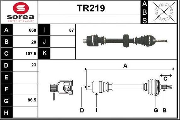 Sera TR219 - Полуоска vvparts.bg