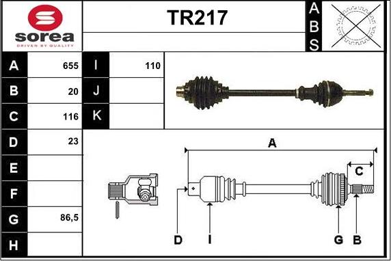 Sera TR217 - Полуоска vvparts.bg