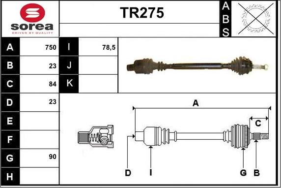 Sera TR275 - Полуоска vvparts.bg