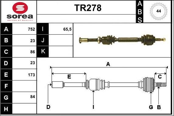 Sera TR278 - Полуоска vvparts.bg