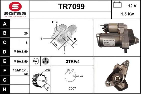 Sera TR7099 - Стартер vvparts.bg