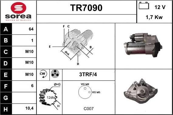 Sera TR7090 - Стартер vvparts.bg