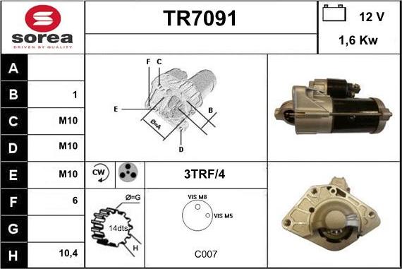 Sera TR7091 - Стартер vvparts.bg