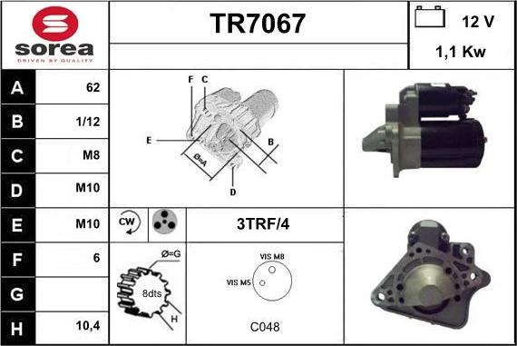 Sera TR7067 - Стартер vvparts.bg