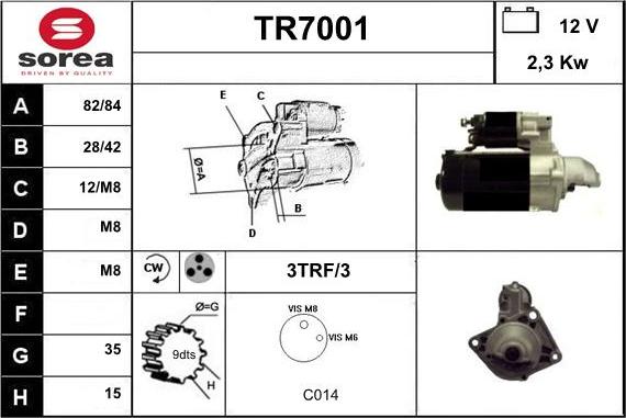 Sera TR7001 - Стартер vvparts.bg