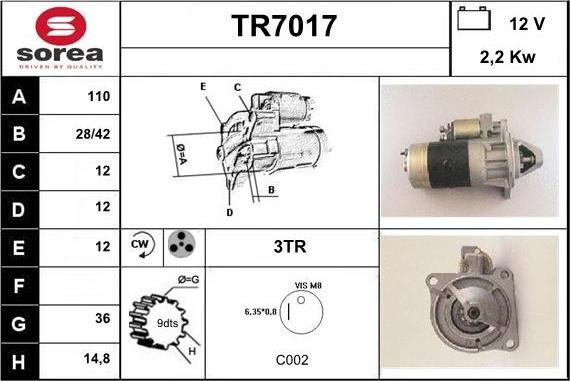 Sera TR7017 - Стартер vvparts.bg