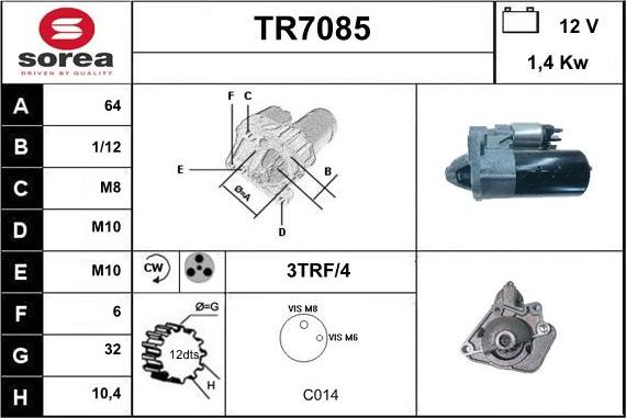 Sera TR7085 - Стартер vvparts.bg