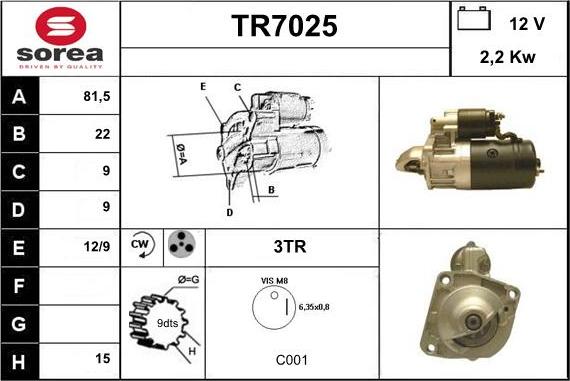 Sera TR7025 - Стартер vvparts.bg