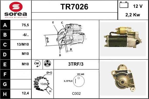 Sera TR7026 - Стартер vvparts.bg