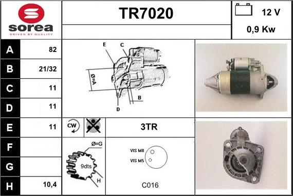 Sera TR7020 - Стартер vvparts.bg
