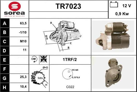 Sera TR7023 - Стартер vvparts.bg