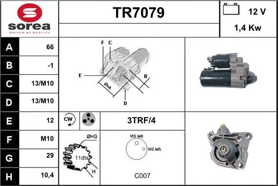 Sera TR7079 - Стартер vvparts.bg