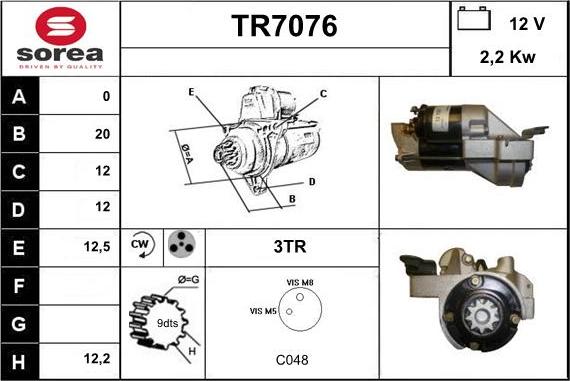 Sera TR7076 - Стартер vvparts.bg