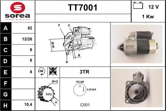 Sera TT7001 - Стартер vvparts.bg