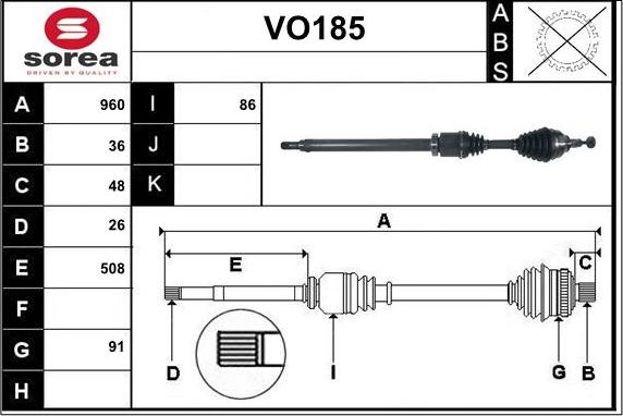 Sera VO185 - Полуоска vvparts.bg