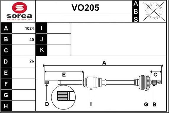 Sera VO205 - Полуоска vvparts.bg