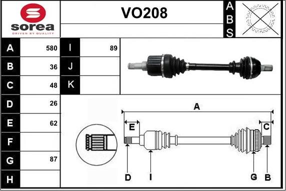 Sera VO208 - Полуоска vvparts.bg