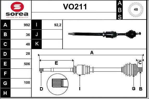 Sera VO211 - Полуоска vvparts.bg