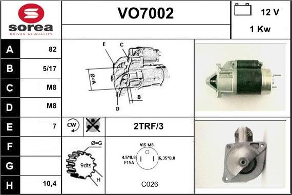 Sera VO7002 - Стартер vvparts.bg