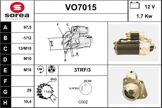 Sera VO7015 - Стартер vvparts.bg