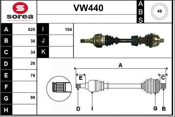 Sera VW440 - Полуоска vvparts.bg