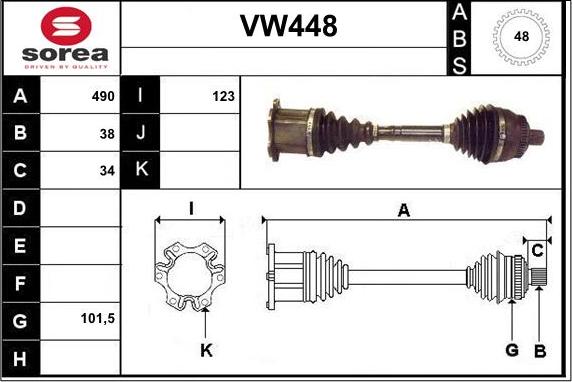 Sera VW448 - Полуоска vvparts.bg