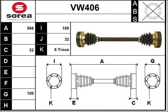 Sera VW406 - Полуоска vvparts.bg