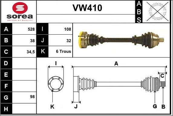 Sera VW410 - Полуоска vvparts.bg