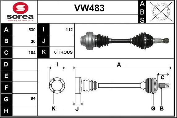 Sera VW483 - Полуоска vvparts.bg