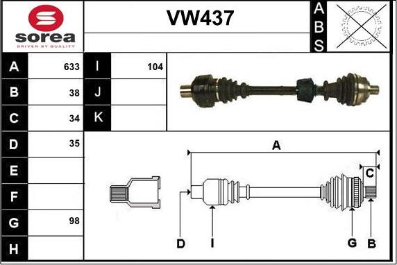 Sera VW437 - Полуоска vvparts.bg