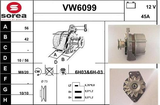 Sera VW6099 - Генератор vvparts.bg