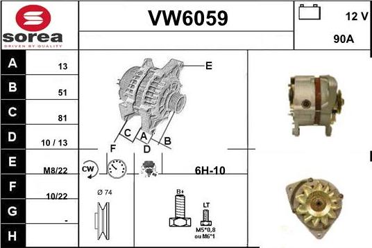 Sera VW6059 - Генератор vvparts.bg