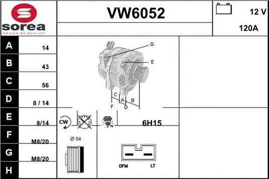 Sera VW6052 - Генератор vvparts.bg
