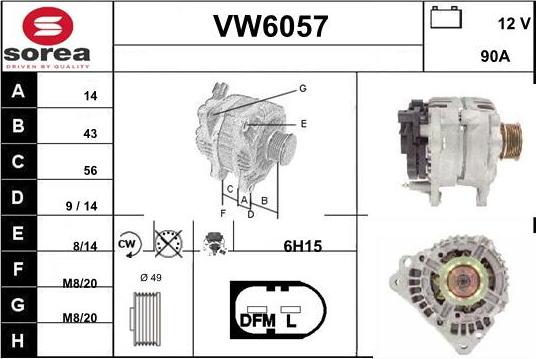 Sera VW6057 - Генератор vvparts.bg