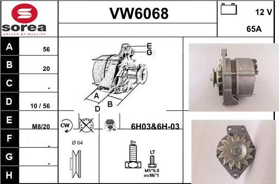 Sera VW6068 - Генератор vvparts.bg