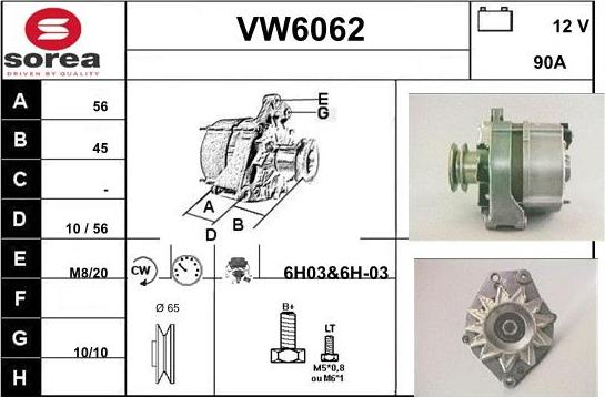 Sera VW6062 - Генератор vvparts.bg