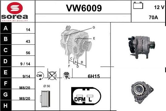 Sera VW6009 - Генератор vvparts.bg