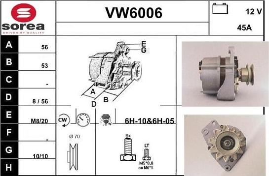 Sera VW6006 - Генератор vvparts.bg