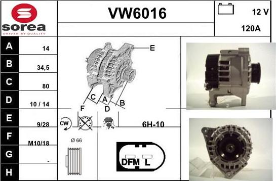 Sera VW6016 - Генератор vvparts.bg