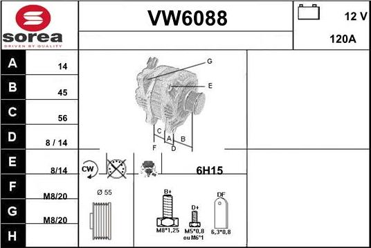 Sera VW6088 - Генератор vvparts.bg