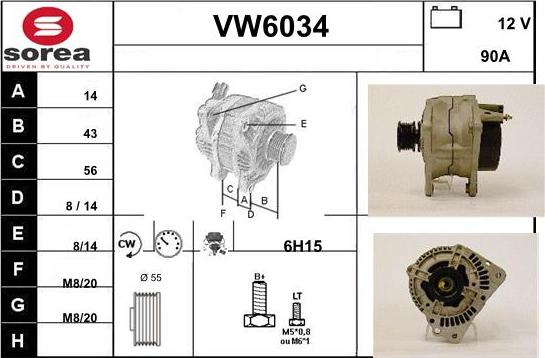 Sera VW6034 - Генератор vvparts.bg