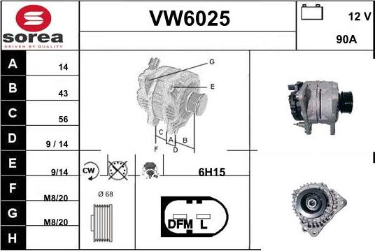 Sera VW6025 - Генератор vvparts.bg