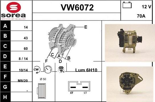 Sera VW6072 - Генератор vvparts.bg