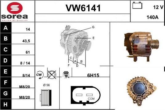 Sera VW6141 - Генератор vvparts.bg