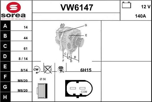 Sera VW6147 - Генератор vvparts.bg