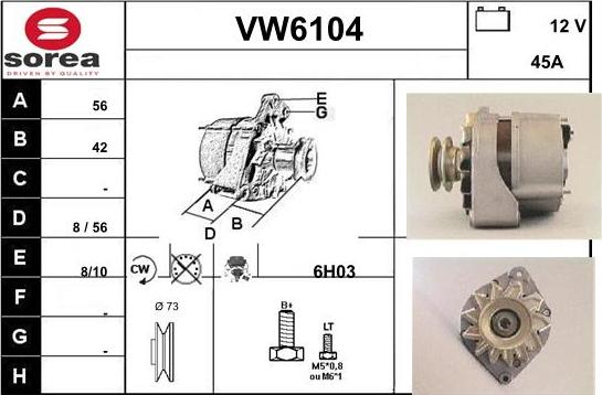 Sera VW6104 - Генератор vvparts.bg