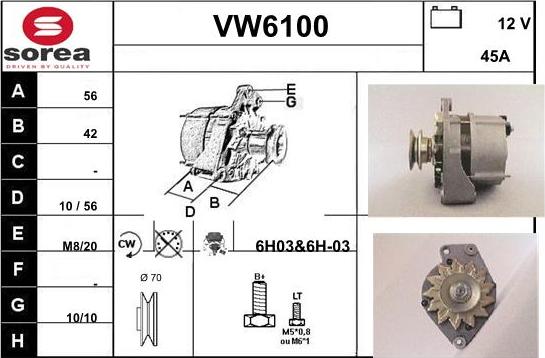 Sera VW6100 - Генератор vvparts.bg